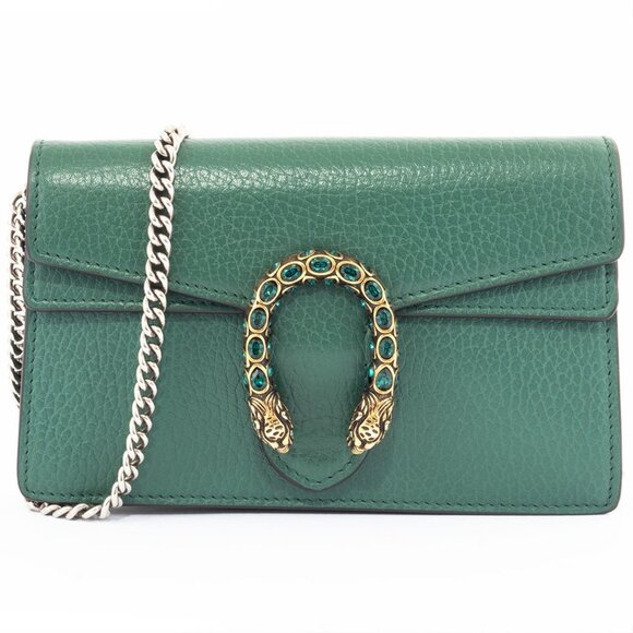 GUCCI Green Leather Shoulder Bag - Picture 1 of 13